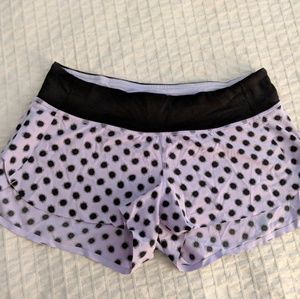 Lululemon women's purple polka dot shorts